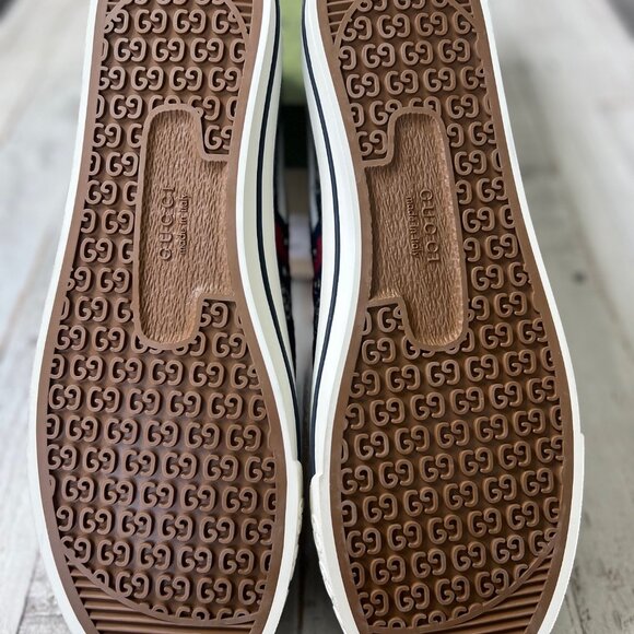 NEW GUCCI GG DENIM TRAINER SHOE BLUE TEA SIZE G15+ (16M) RETAIL $1,500 IN BOX - Picture 2 of 9